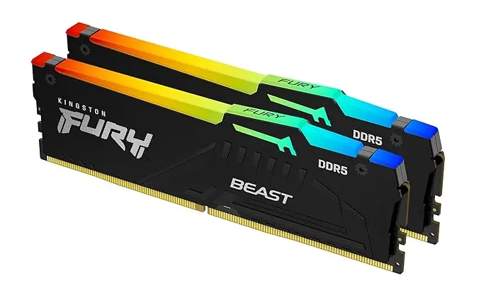 Kingston Fury Beast Black RGB Expo 64GB 6000MT/s DDR5 CL30 DIMM Desktop Gaming Memory Kit of 2 - KF560C30BBEAK2-64